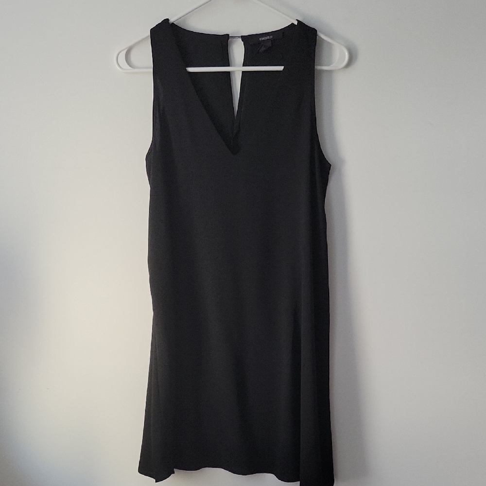 3/$8 Forever 21 Black V-Neck Mini Dress